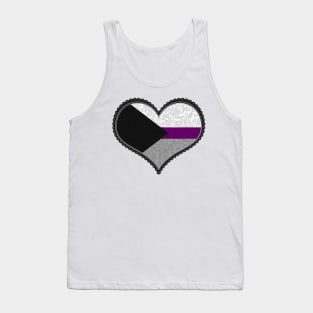 Elegant Demisexual Pride Decorative Heart in Pride Flag Colors Tank Top